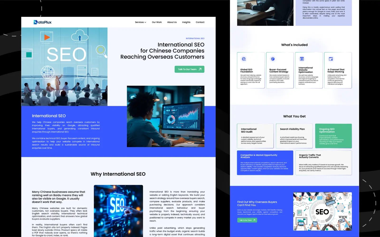 DataPlux 国际 SEO 服务页