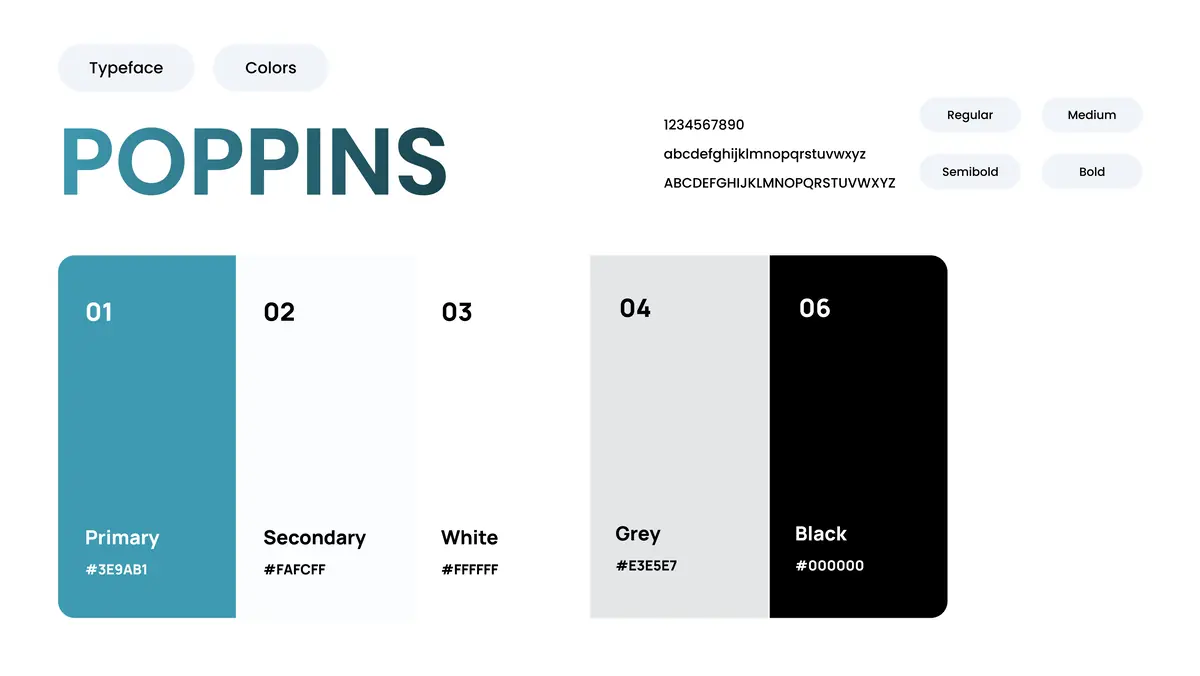 Laytly 设计系统:Poppins 四个字重与五色配色