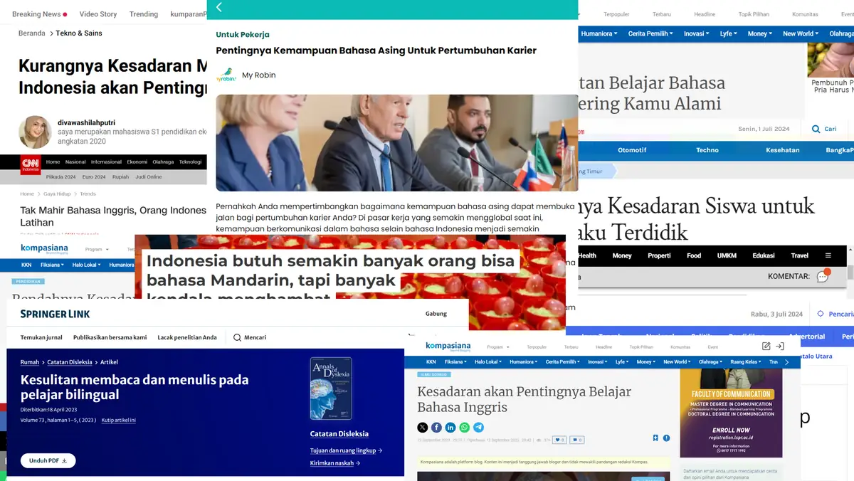 Indonesian press coverage of low English proficiency