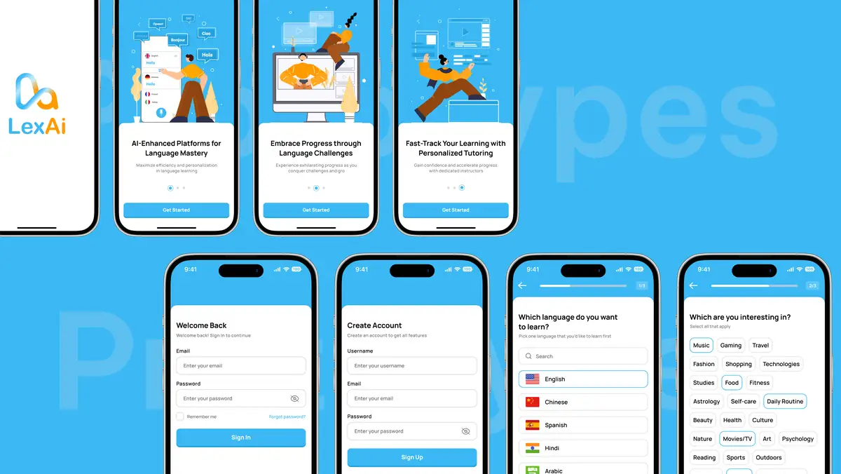 Onboarding wireframes and first prototypes