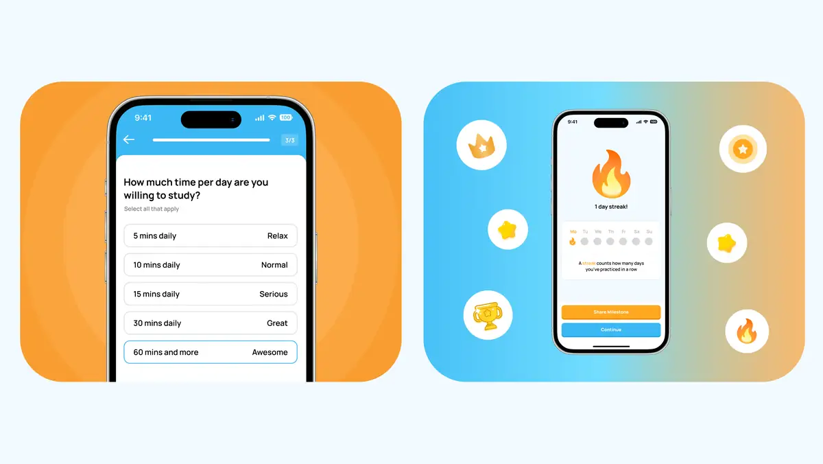 Study-time selection and the streak screen