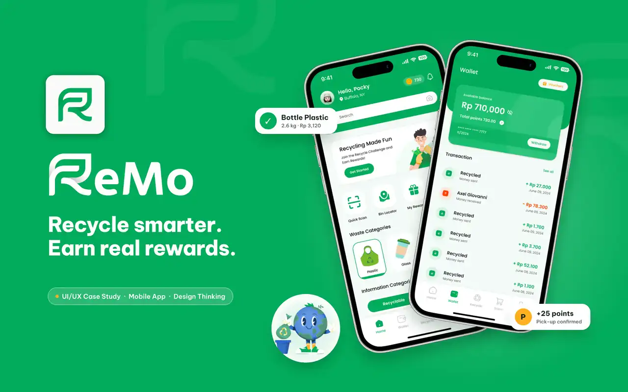 ReMo: a recycling app that answers at the bin, the home screen and the scan