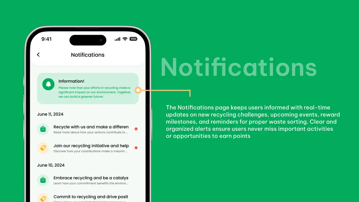 The notifications screen