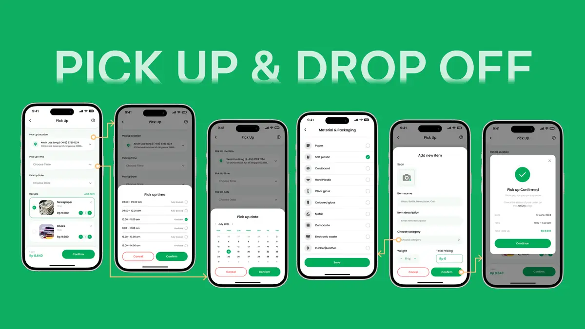 Pick up and drop off booking
